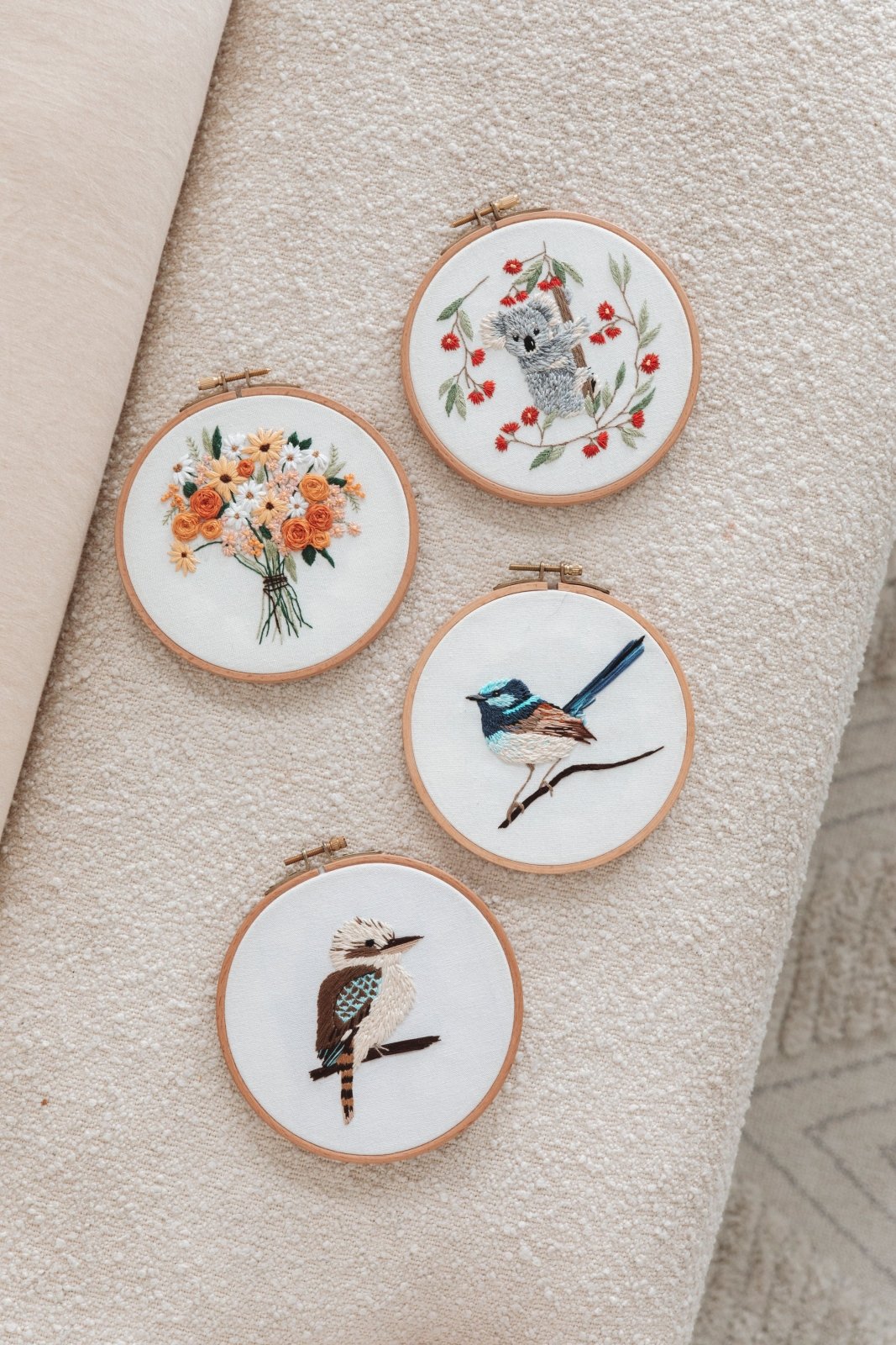 Blue Wren Embroidery Kit - Stitched Up Kits