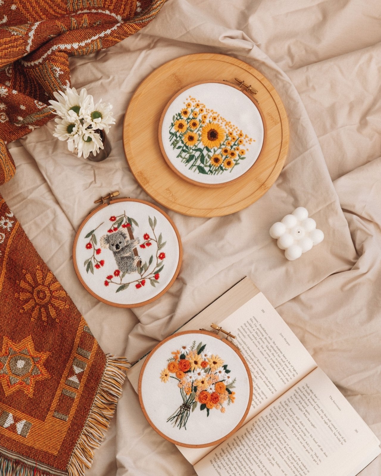 Ray Sunflowers Embroidery Kit - Stitched Up Kits