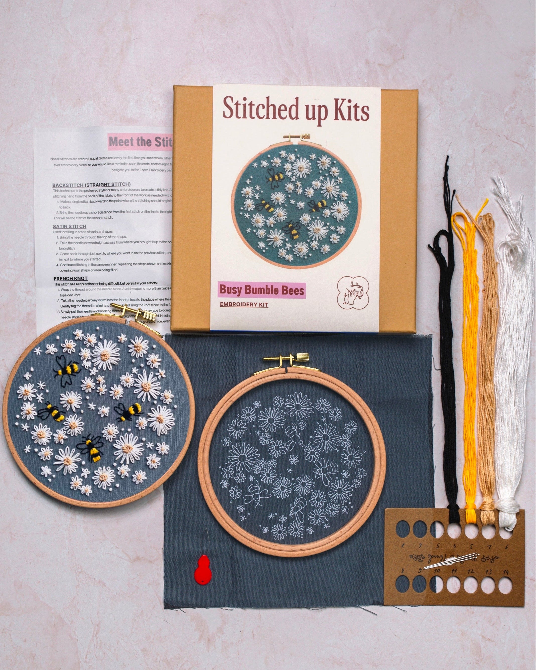 Busy Bees Beginner Embroidery Kit