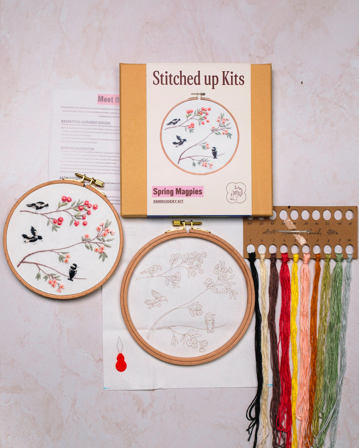Spring Magpies Embroidery Kit