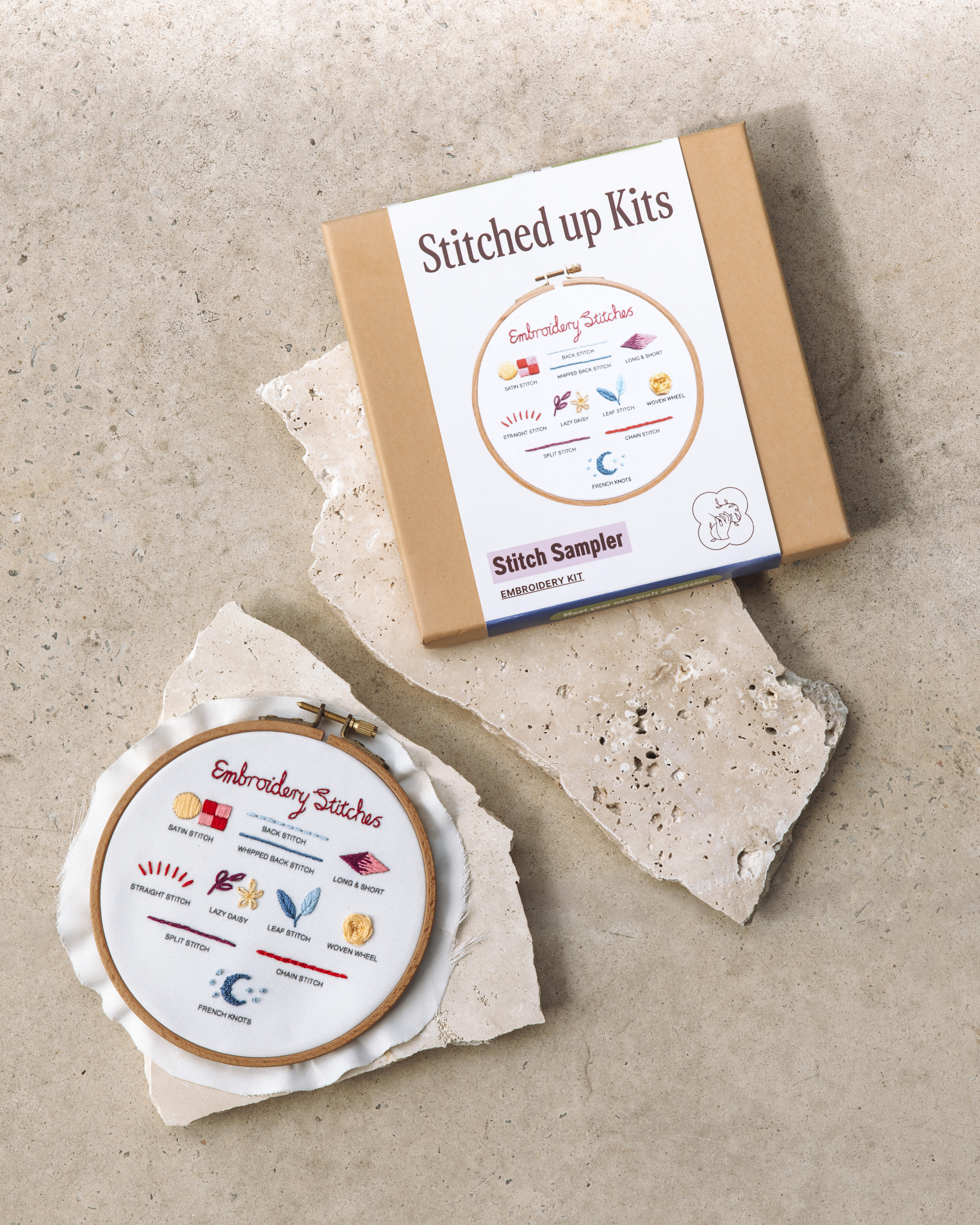 Beginner Embroidery Stitch Sampler Kit (6")