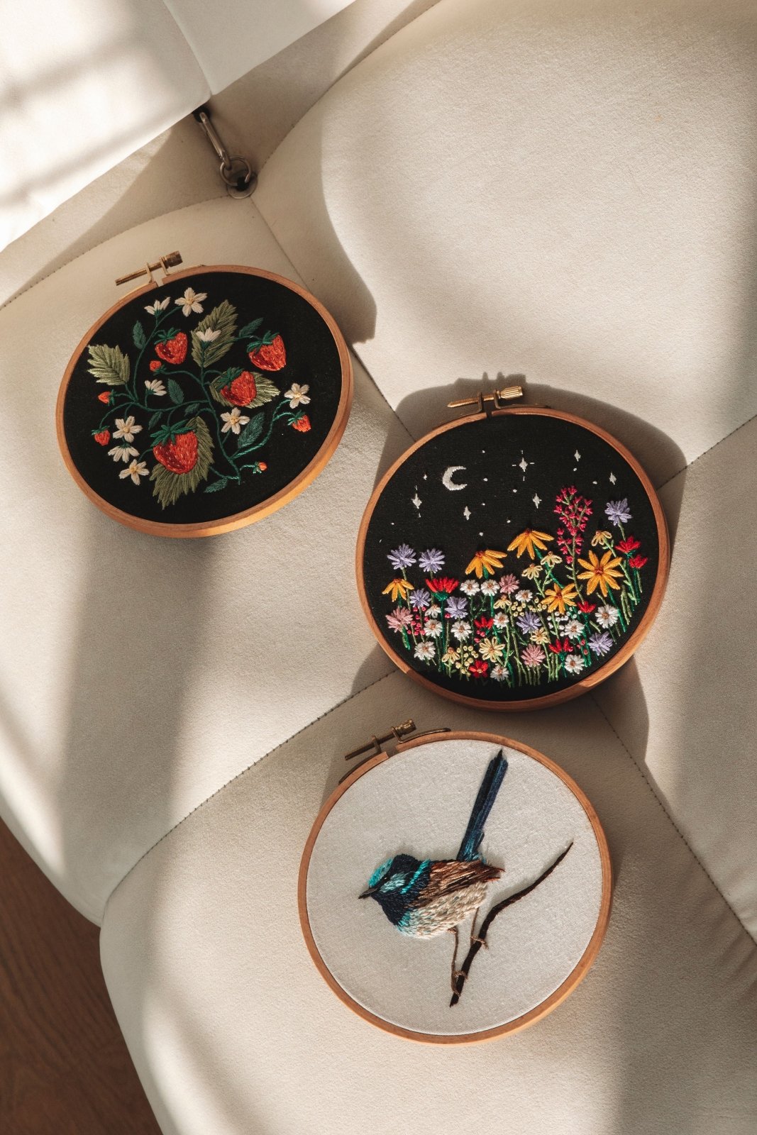 Blue Wren Embroidery Kit - Stitched Up Kits