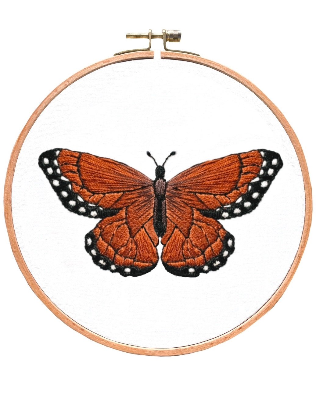 Brown Butterfly Embroidery Kit - Stitched Up Kits
