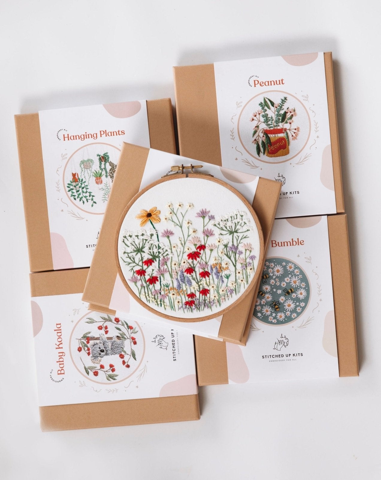 Hanging Pot Plants Embroidery Kit - Stitched Up Kits
