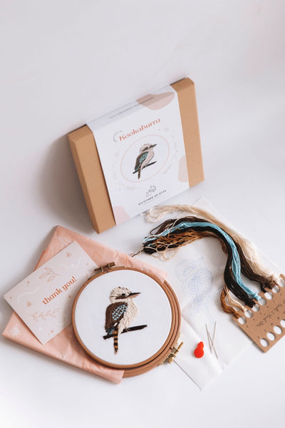 Kookaburra and Blue Wren Embroidery Kits - Stitched Up Kits