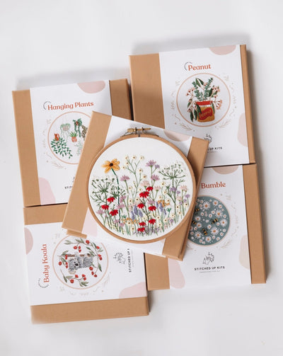 Meadow Wildflowers Embroidery Kit - Stitched Up Kits