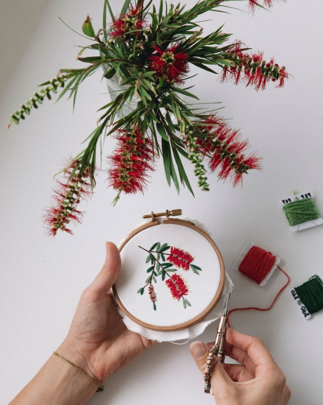 Mini Bottlebrush Embroidery Kit - Stitched Up Kits