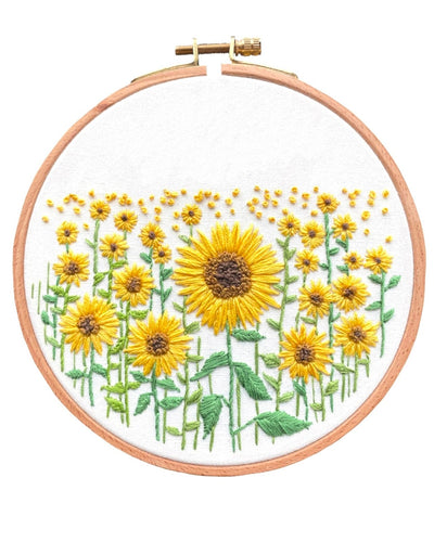 Ray Sunflower Embroidery Kit - Stitched Up Kits
