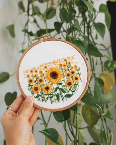 Ray Sunflowers Embroidery Kit - Stitched Up Kits